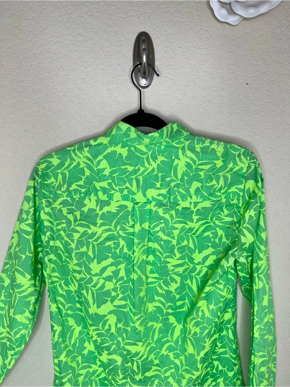 NTM: J.Crew Boy Shirt Tropical Floral Polynesian Green Button Down Size 4